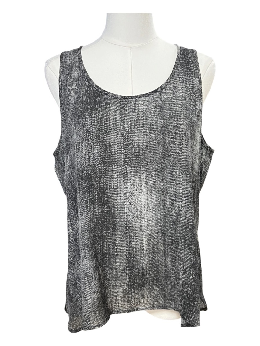 EUC+ Eileen Fisher Hazy Printed Silk Crepe Tank Top | Petite L